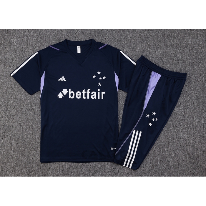 Tuta da Track Cruzeiro Manica Corta 2023-2024 Blu - Pantaloncini